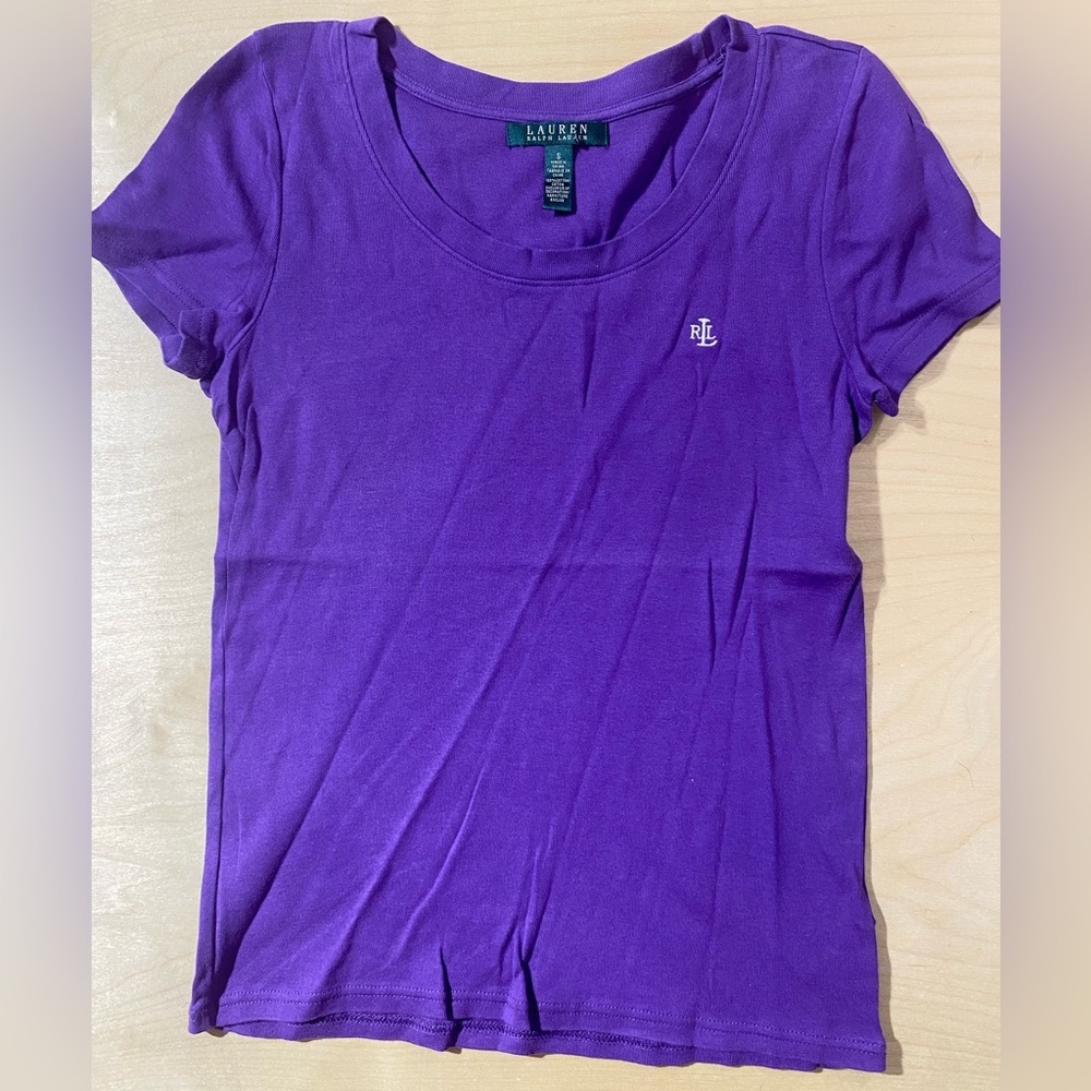 Lauren Ralph Lauren Purple Short Sleeve Tee Small (QB)
